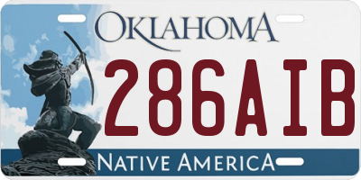 OK license plate 286AIB