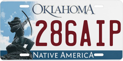 OK license plate 286AIP