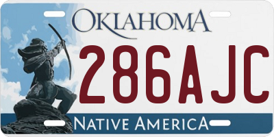 OK license plate 286AJC