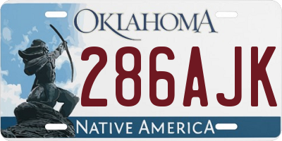 OK license plate 286AJK