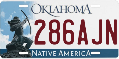 OK license plate 286AJN