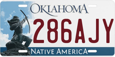 OK license plate 286AJY