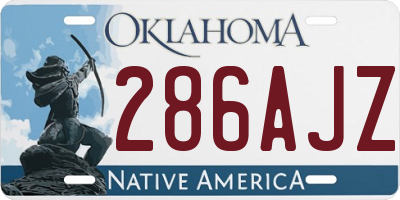 OK license plate 286AJZ