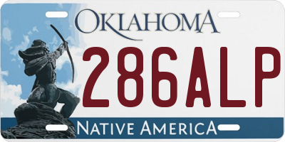 OK license plate 286ALP