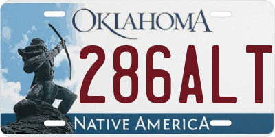 OK license plate 286ALT