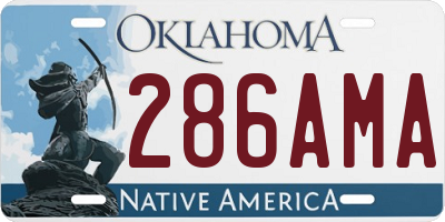 OK license plate 286AMA