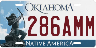 OK license plate 286AMM