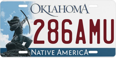 OK license plate 286AMU