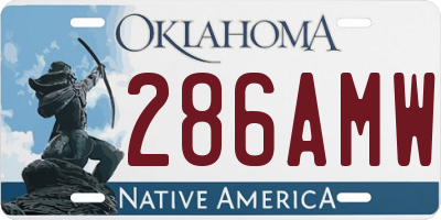 OK license plate 286AMW