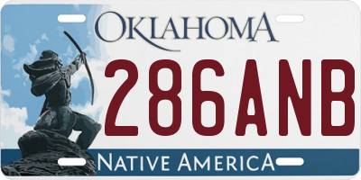 OK license plate 286ANB