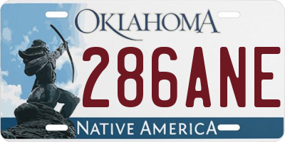 OK license plate 286ANE
