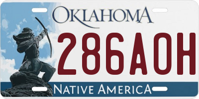 OK license plate 286AOH