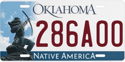 OK license plate 286AOO