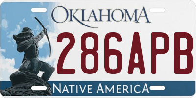 OK license plate 286APB