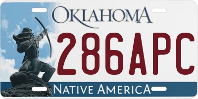 OK license plate 286APC
