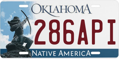 OK license plate 286API
