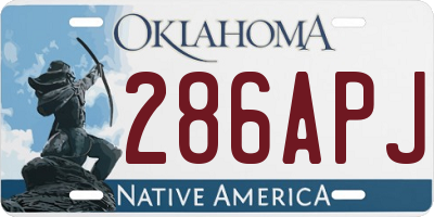 OK license plate 286APJ