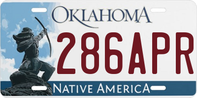 OK license plate 286APR