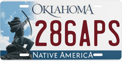 OK license plate 286APS