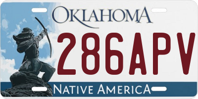 OK license plate 286APV