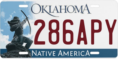 OK license plate 286APY