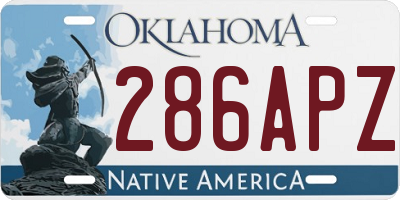 OK license plate 286APZ