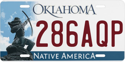 OK license plate 286AQP