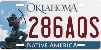 OK license plate 286AQS