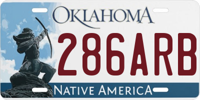 OK license plate 286ARB