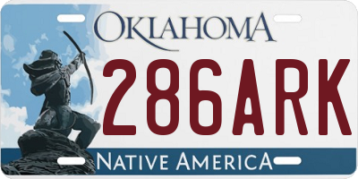 OK license plate 286ARK