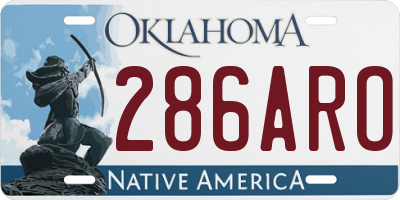 OK license plate 286ARO