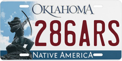 OK license plate 286ARS