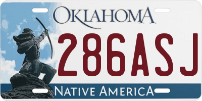 OK license plate 286ASJ