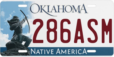 OK license plate 286ASM