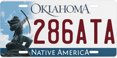 OK license plate 286ATA
