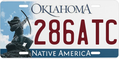 OK license plate 286ATC