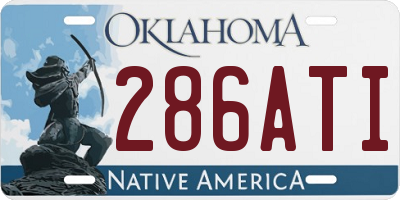 OK license plate 286ATI