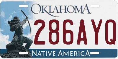 OK license plate 286AYQ
