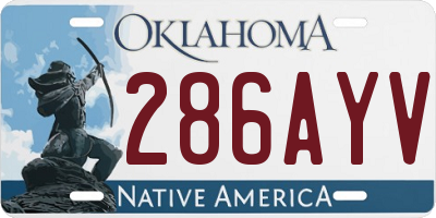 OK license plate 286AYV