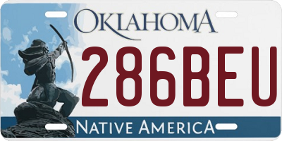 OK license plate 286BEU