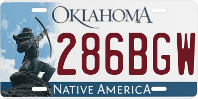 OK license plate 286BGW