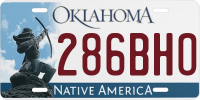 OK license plate 286BHO