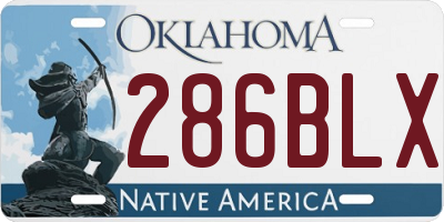 OK license plate 286BLX