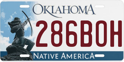 OK license plate 286BOH