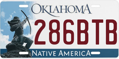 OK license plate 286BTB