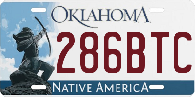 OK license plate 286BTC