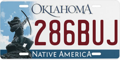 OK license plate 286BUJ