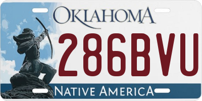 OK license plate 286BVU