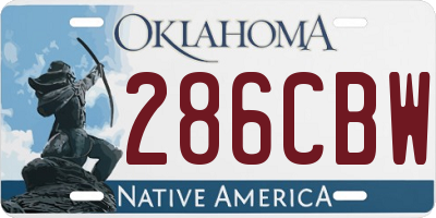 OK license plate 286CBW