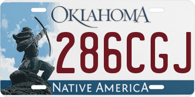 OK license plate 286CGJ